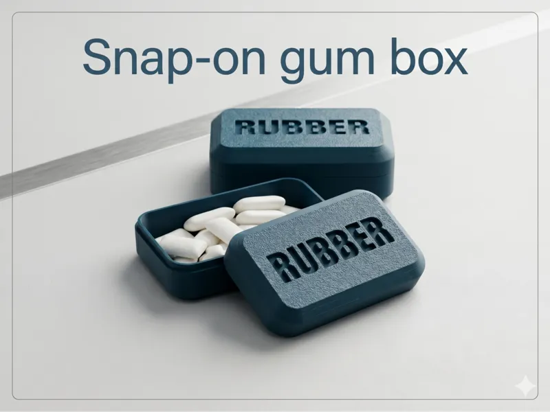 Snap-on gum box - rubber