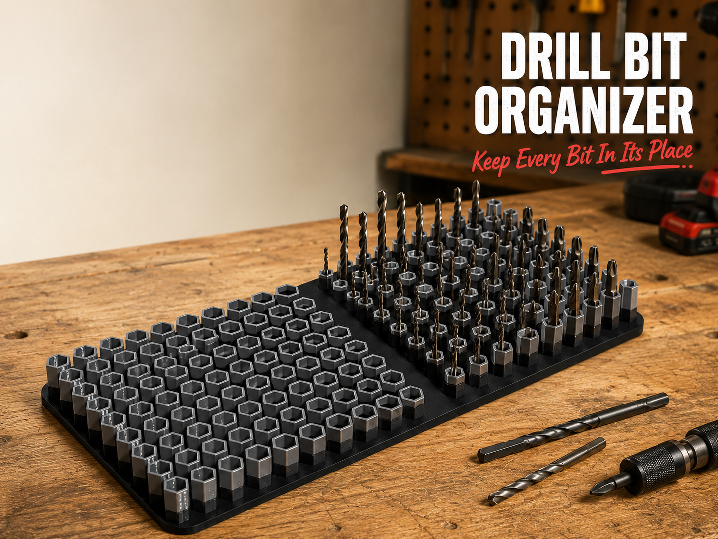 Drill Bit Organizer – Dual Hex 4mm & 7mm