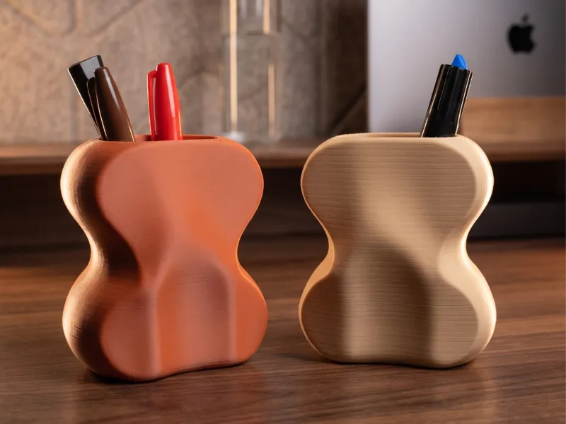 Organic Wave Pen & Marker Holder — No Supports