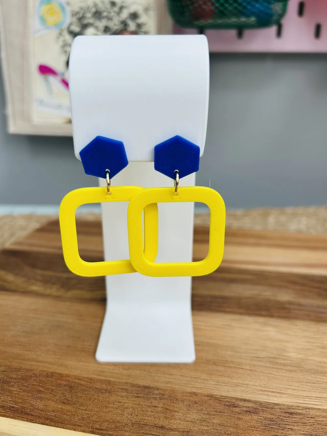 Retro Funky Geometric Earrings view 3