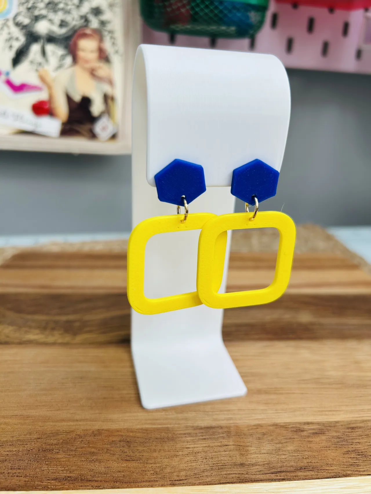 Retro Funky Geometric Earrings view 2
