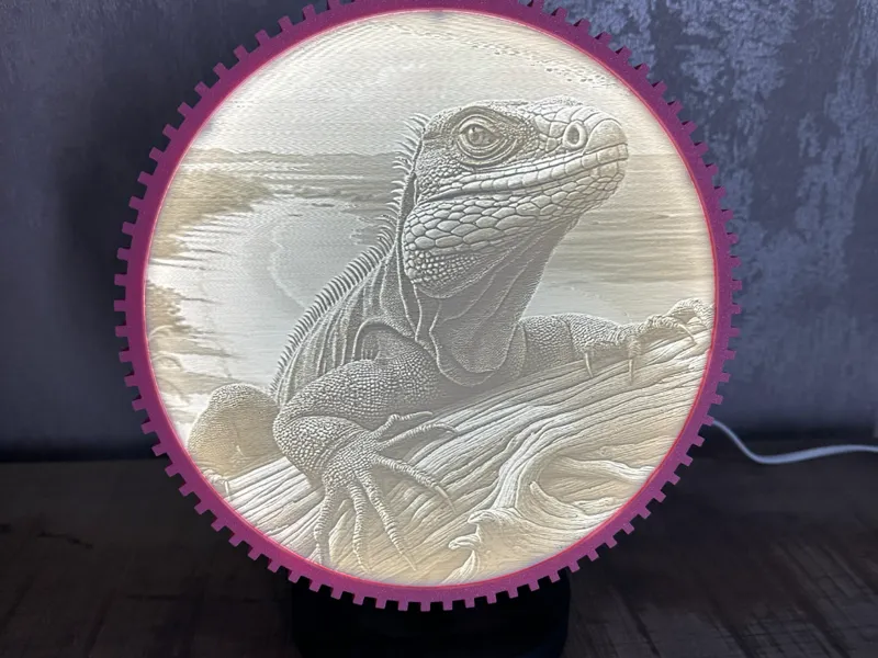 Lithophane Lampe Personalisierbar/Leguan Light Box