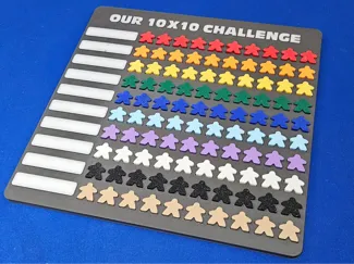 Boardgame 10x10 with Meeple Pieces
