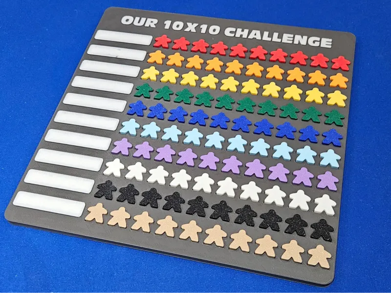 Boardgame 10x10 with Meeple Pieces