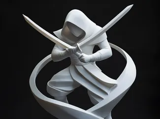 Dual Blade Ninja Statue