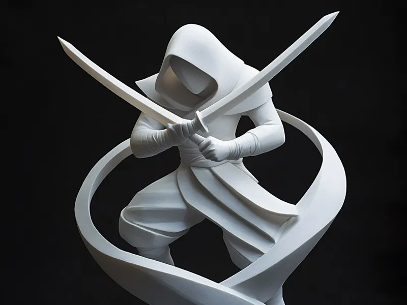 Dual Blade Ninja Statue