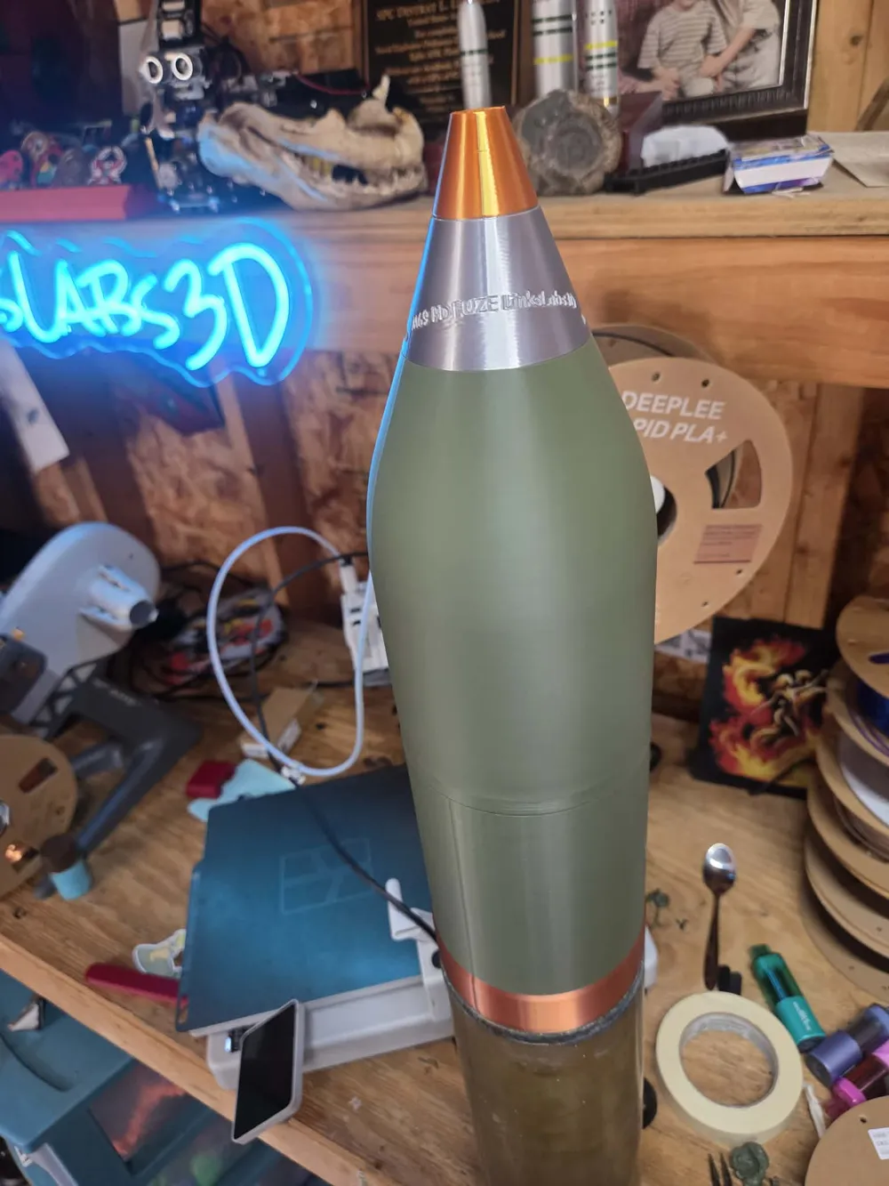 AC-130 105mm HE Projectile– 750ml Bottle Holder - Free 3D Print Model ...