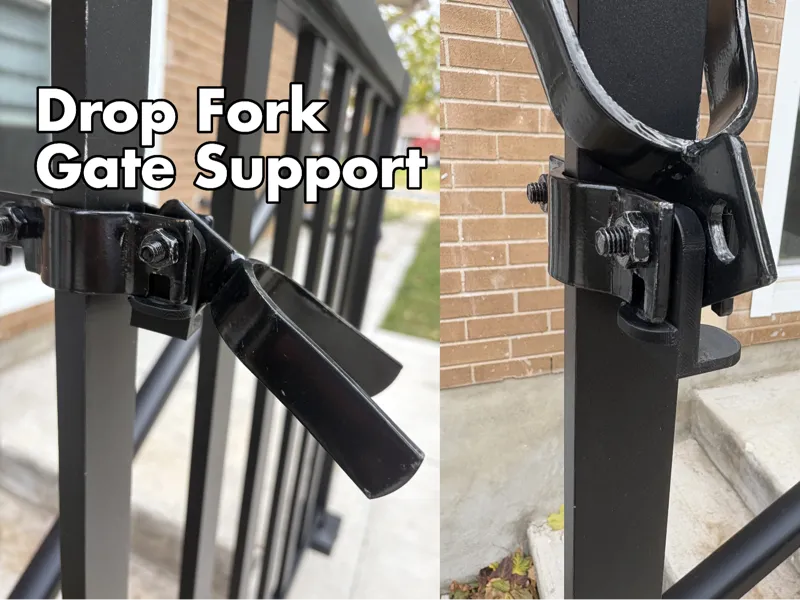Drop Fork Gate Latch Support