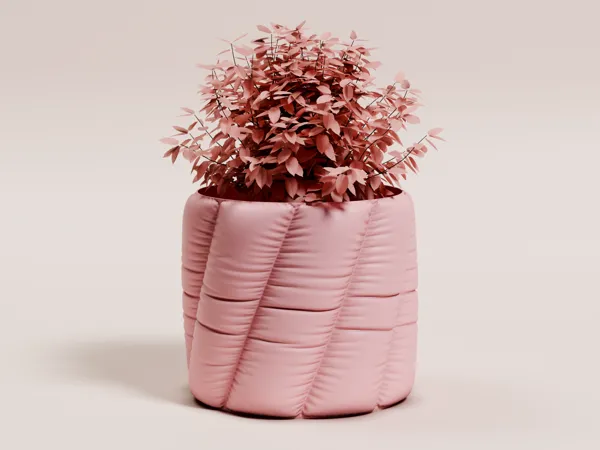 Cache-pot effet tissu matelassé incliné