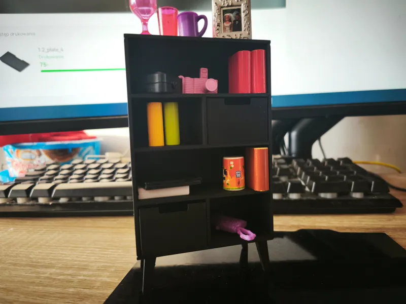 Miniature dollhouse shelf