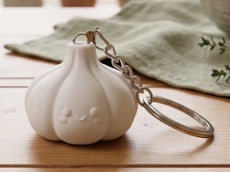 Chibi Garlic Keychain