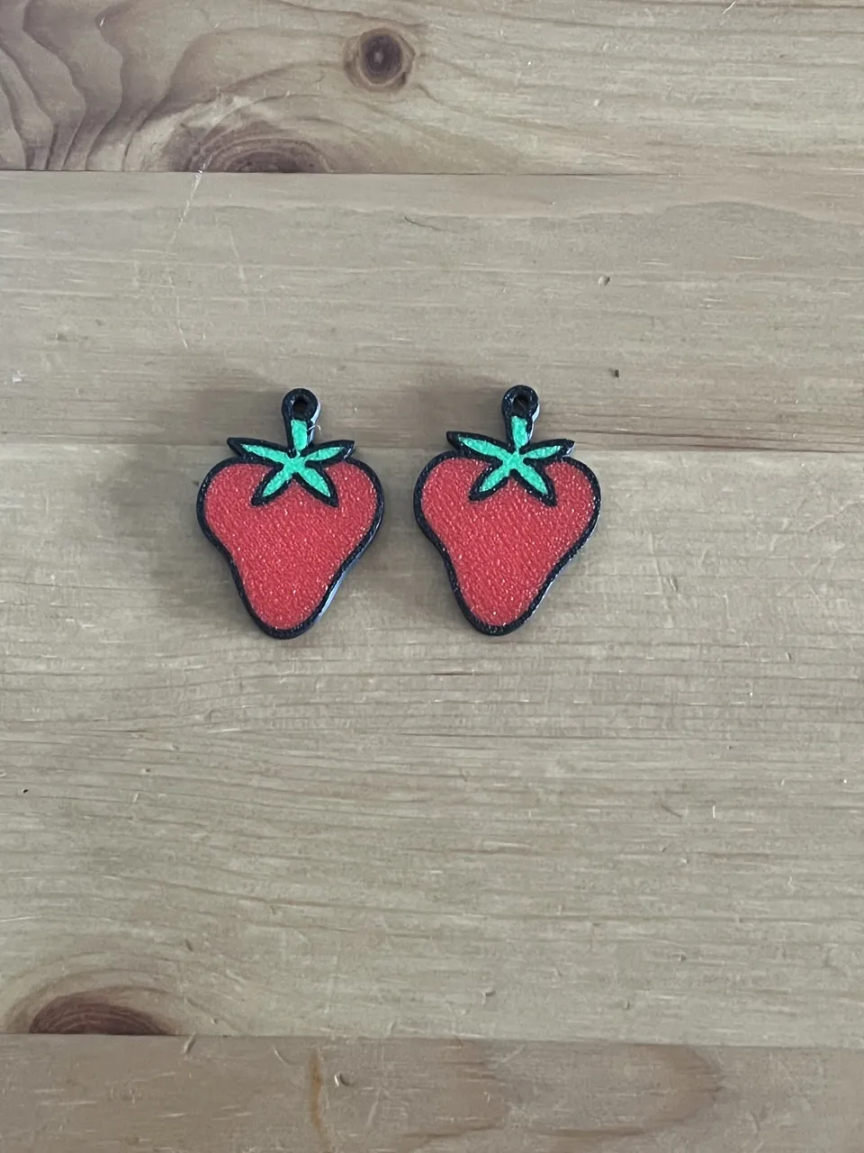 strawberry earrings view 2