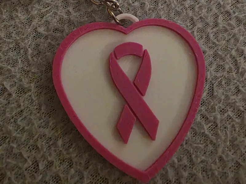 Pink October - Ribbon Keychain
