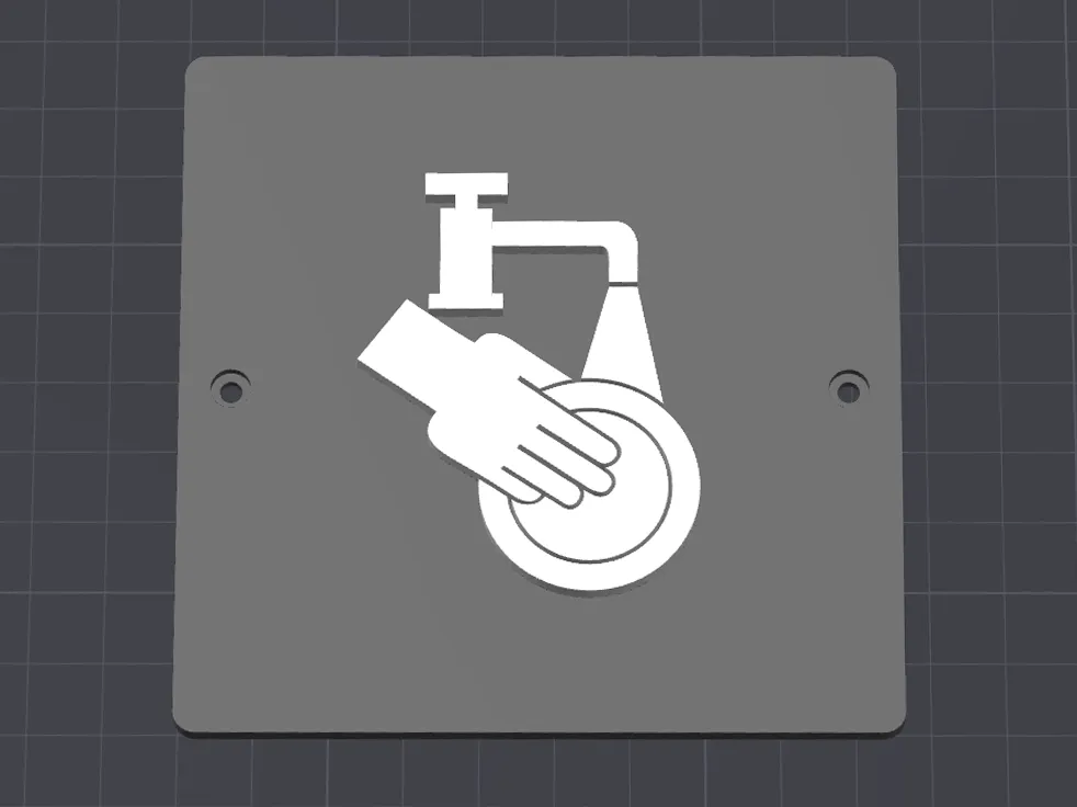 Sink Area Sign - Kitchen or Utility Plate - Free 3D Print Model ...