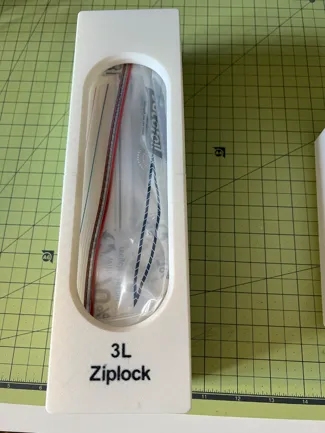 Gridfinity bin, for Costco 3L ziplock bag.