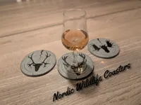 All three coasters on plate 1, cutout versions on 2nd plate
