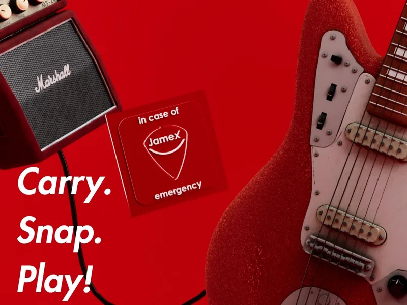 Emergency guitar pick in specific size