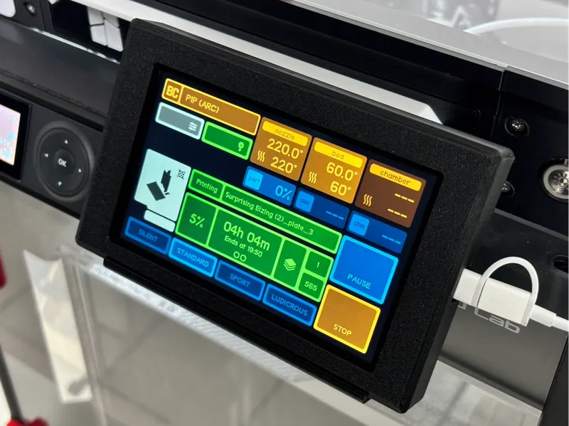 Enclosure and stand for 5-inch screen Xtouch.