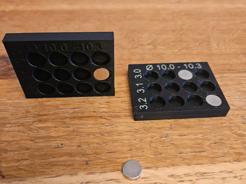 10x2mm and 10x3mm magnets hole gauge