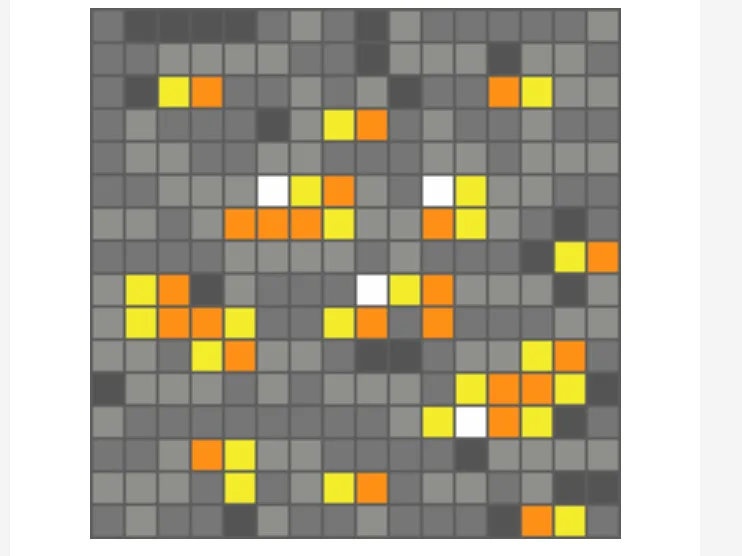 Pixel Puzzle Gold Ore from Minecraft 16x16
