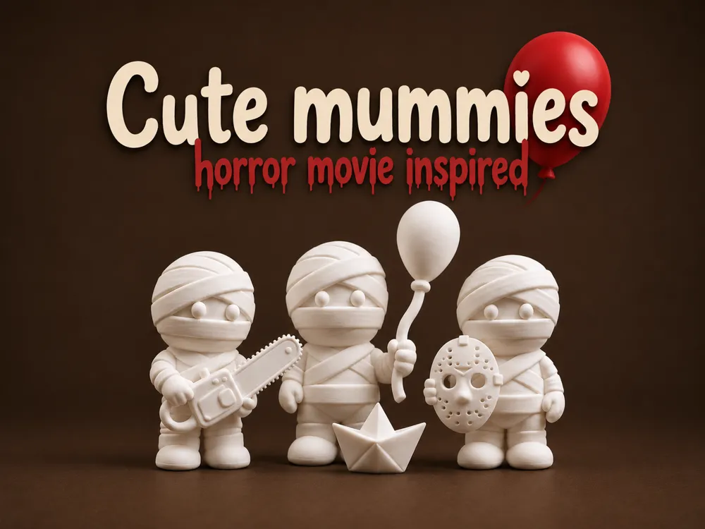 Pieza para disfraz o exhibición: Cute mummies, horror movie inspired. Referencia del modelo original.