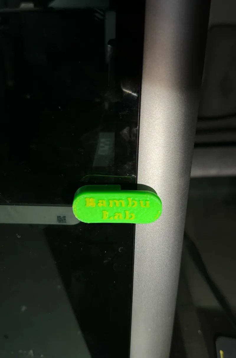 Bambu lab x1C Door cover with text.