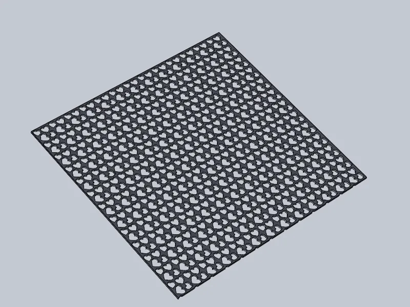 heart-shaped stencil for cake decorating
