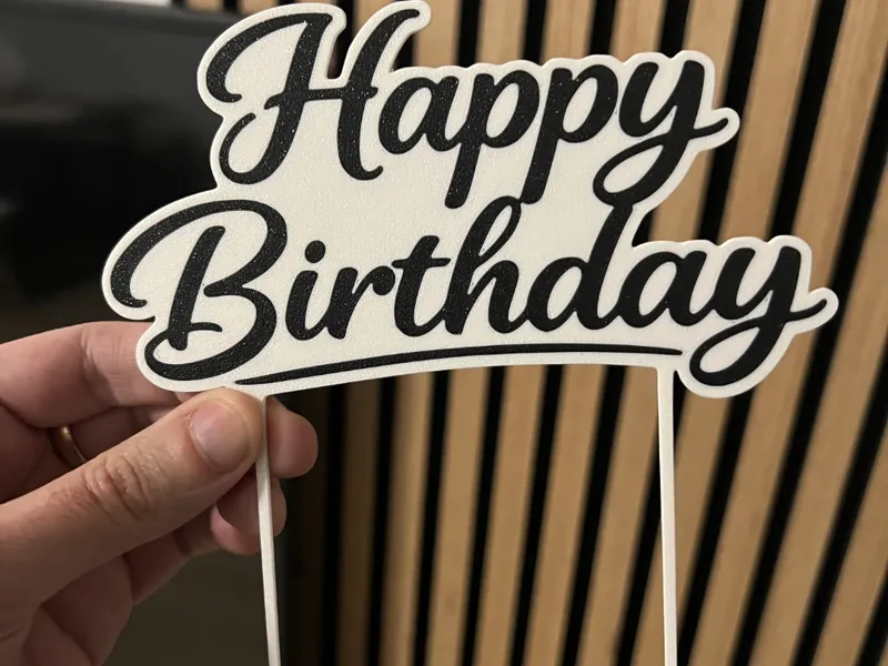 Happy Birthday Topper. Decoration for Cakes. 