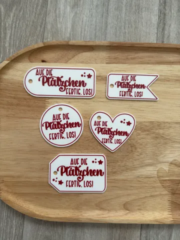 Letrero o emblema decorativo: Auf die Plätzchen, fertig, los! — vista de referencia 2