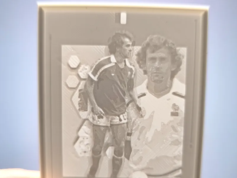 Litofanía 3D de Leyendas del Fútbol Platini