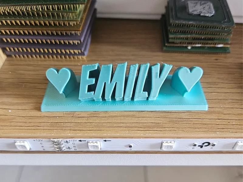 Emily sweeping name with base
