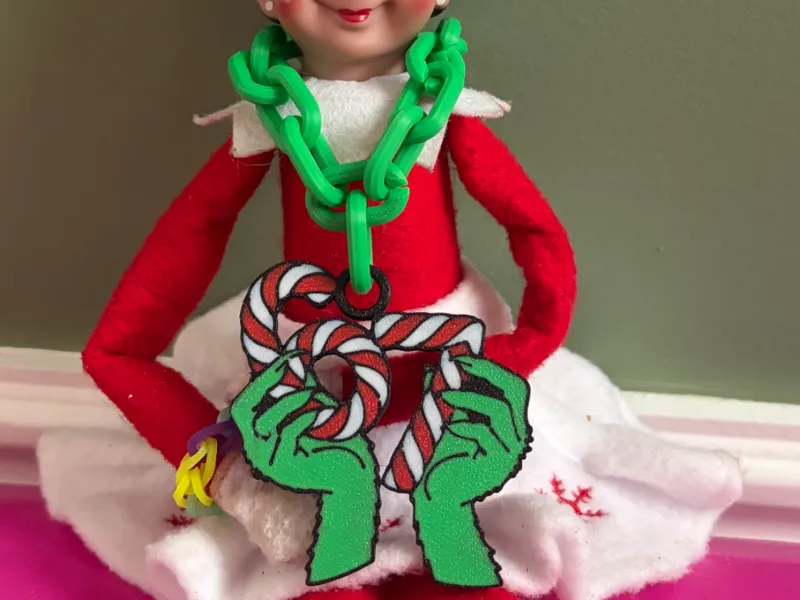 67 Candy Cane with Grinch Hands - Hype Chain