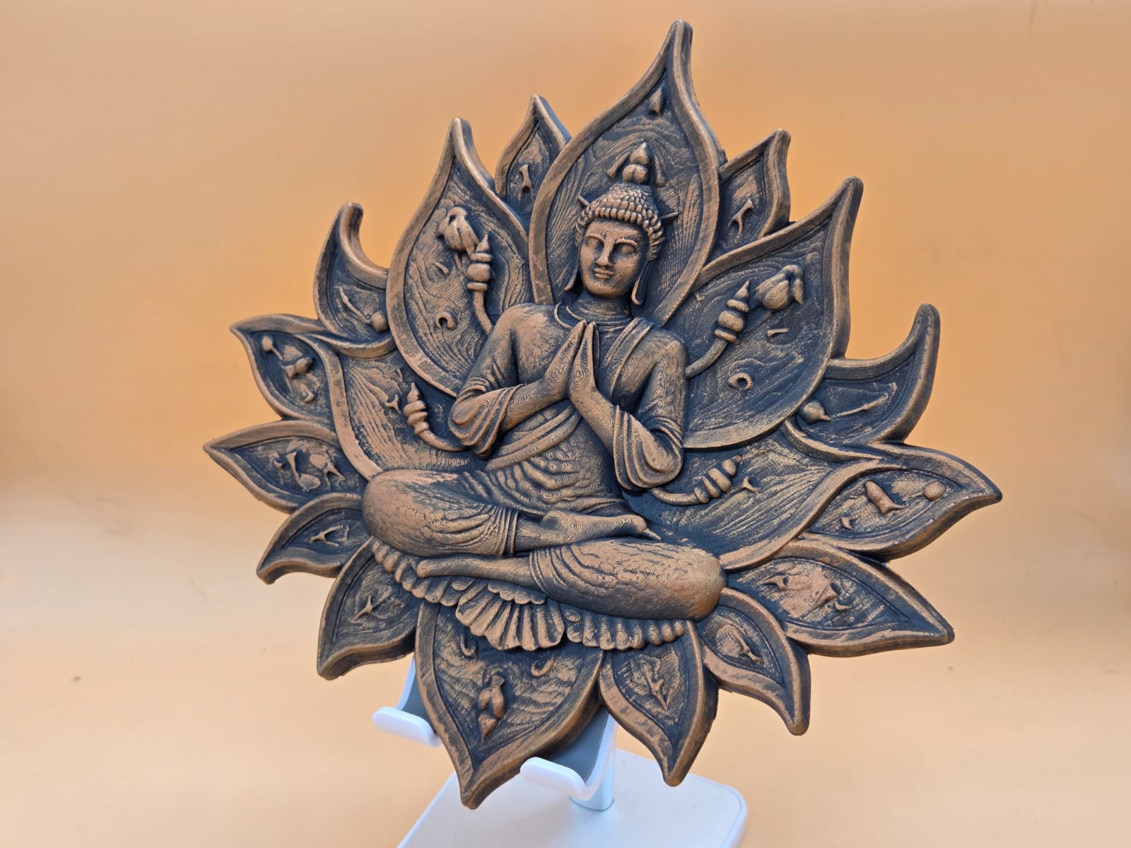 Buddha Lotus Wanddeko – 3D Relief
