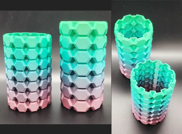 Vases hexagonaux façon nid d'abeille