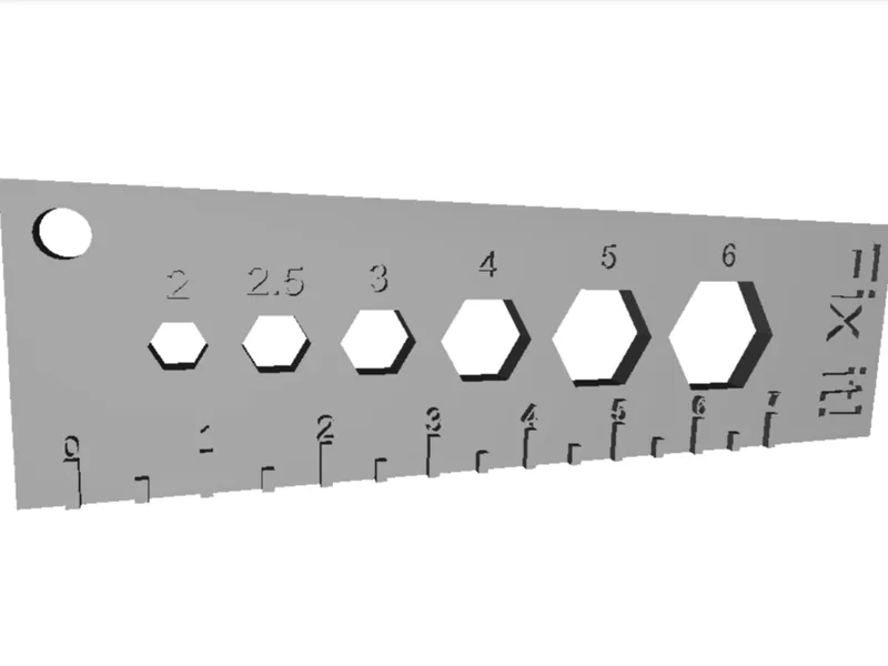 HexKey Ruler Keychain
