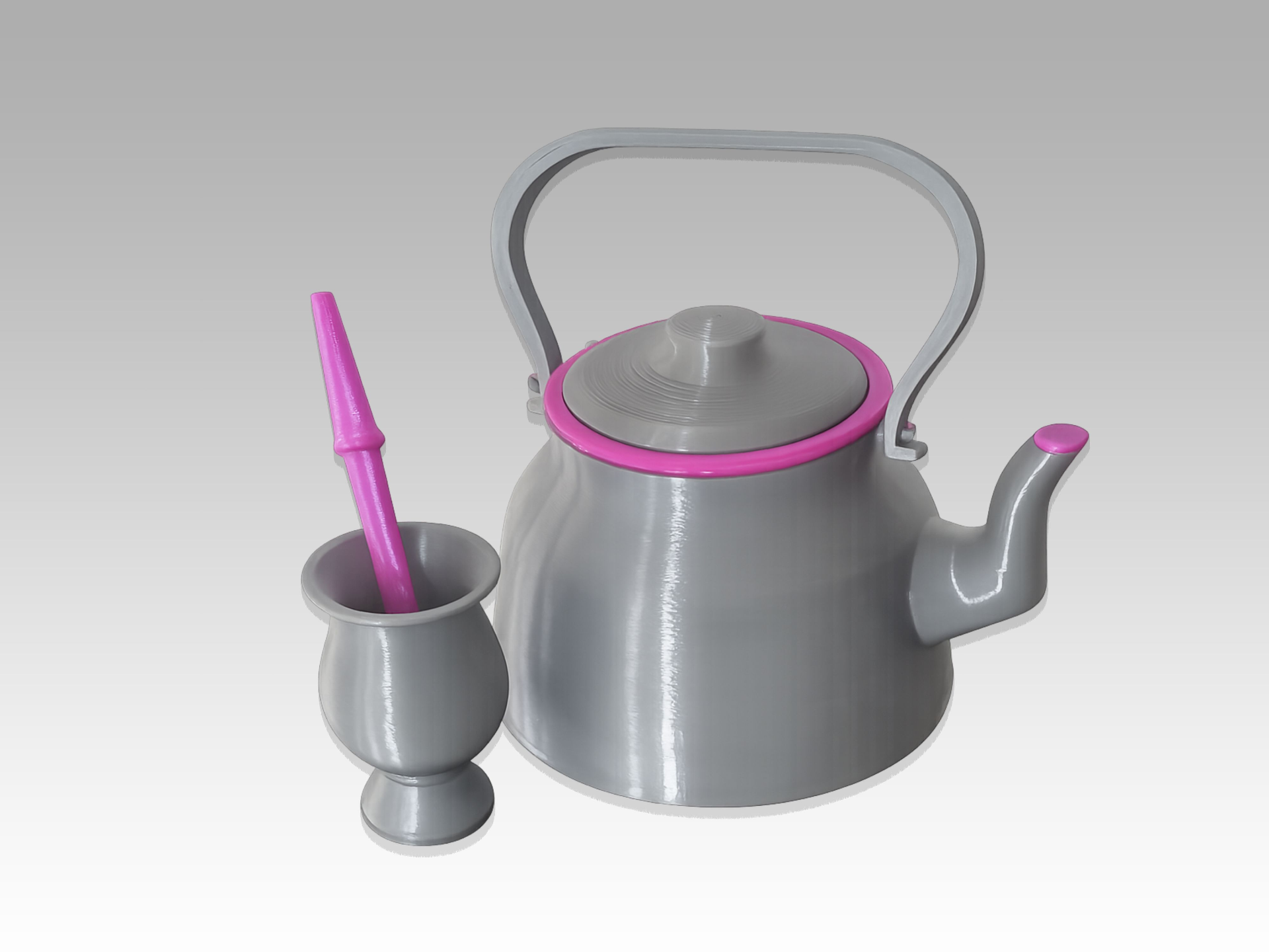 Mate Tea Set - Cup Bombilla Straw and Kettle