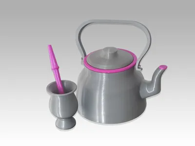 Mate Tea Set - Cup Bombilla Straw and Kettle