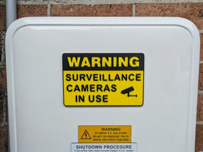 Surveillance In Use Sign