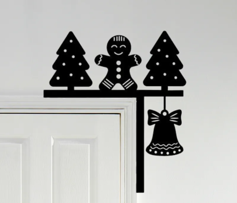Christmas door corner decor - Gingerbread man