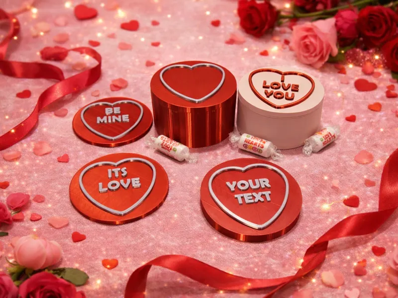 Love Heart Valentines Gift Box - Customisable Text