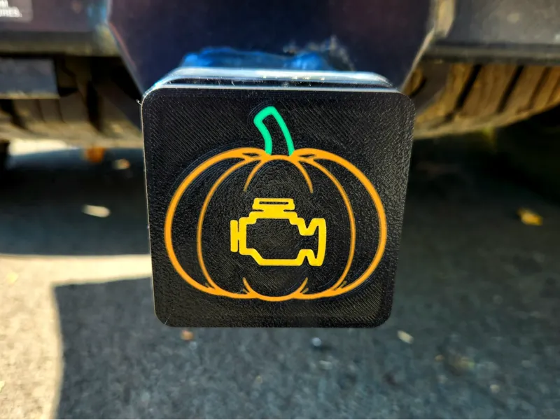 Hitch Cover - Check Engine Pumpkin (2 inch hitch)
