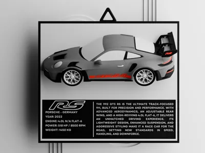 Porsche 911 GT 3RS Wall Art - Colored