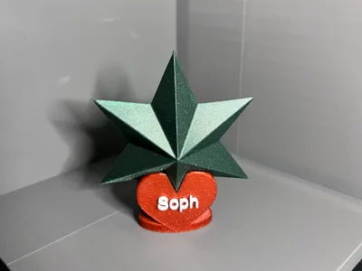Star Ornament with Heart shaped stand
