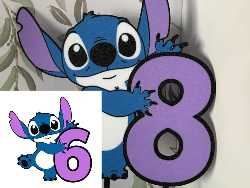 Stitch 6 & 8 Birthday Cake Topper - Lilo & Stitch