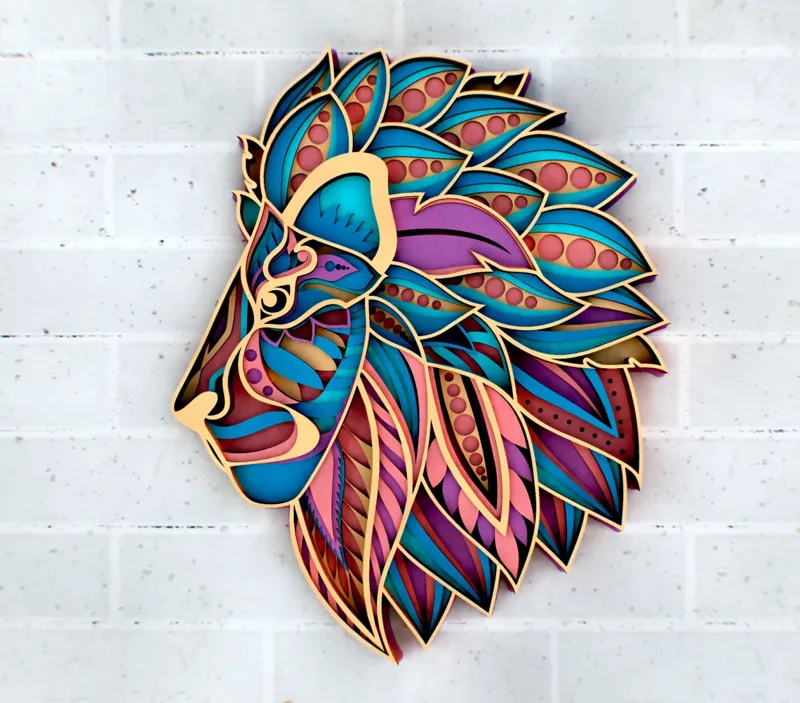Lion Mandala 3D Layer Art