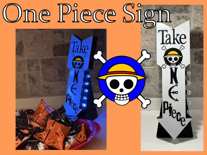 One Piece Halloween Candy Bowl Sign