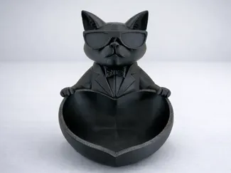 Cool Cat Organizer with Heart Bowl