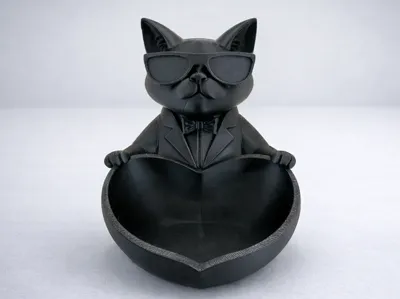 Cool Cat Organizer with Heart Bowl