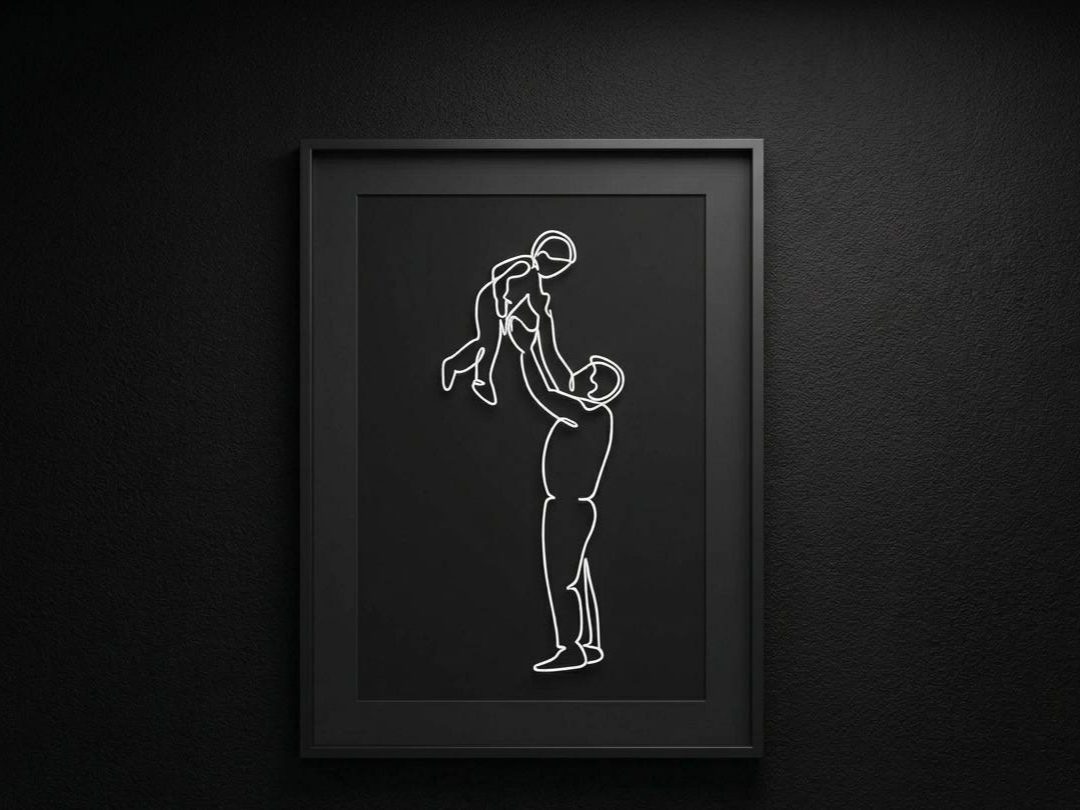 Quadro abbraccio padre e figlio