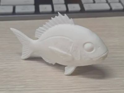 Red Seabream (Pure White Model) Statue, Refrigerator Magnet